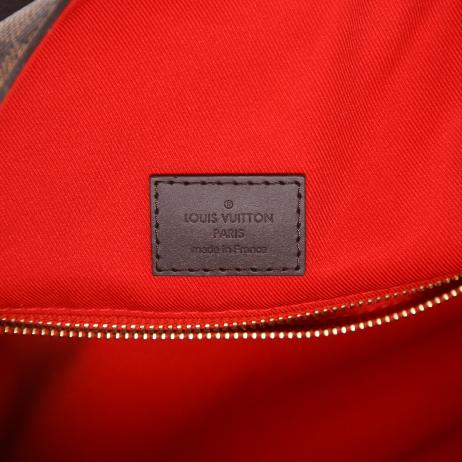 Sac cabas Louis Vuitton  Graceful petit modèle  en toile damier ébène et cuir marron - Detail D2