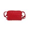 Bottega Veneta  Loop mini  shoulder bag  in red intrecciato leather - 360 thumbnail