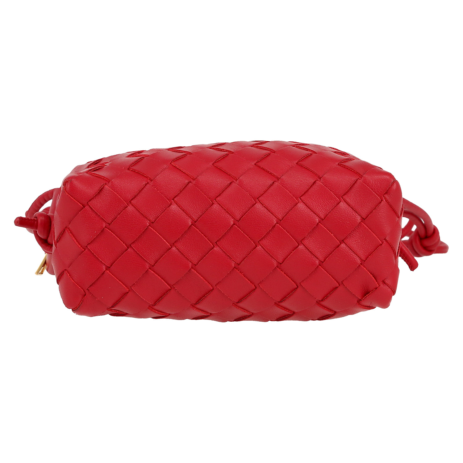 Sac bandoulière Bottega Veneta  Loop mini  en cuir intrecciato rouge - Detail D1