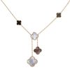 Van Cleef & Arpels Magic Alhambra necklace in yellow gold, mother of pearl and onyx - 00pp thumbnail