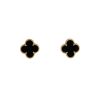 Van Cleef & Arpels Vintage Alhambra earrings in yellow gold and onyx - 00pp thumbnail