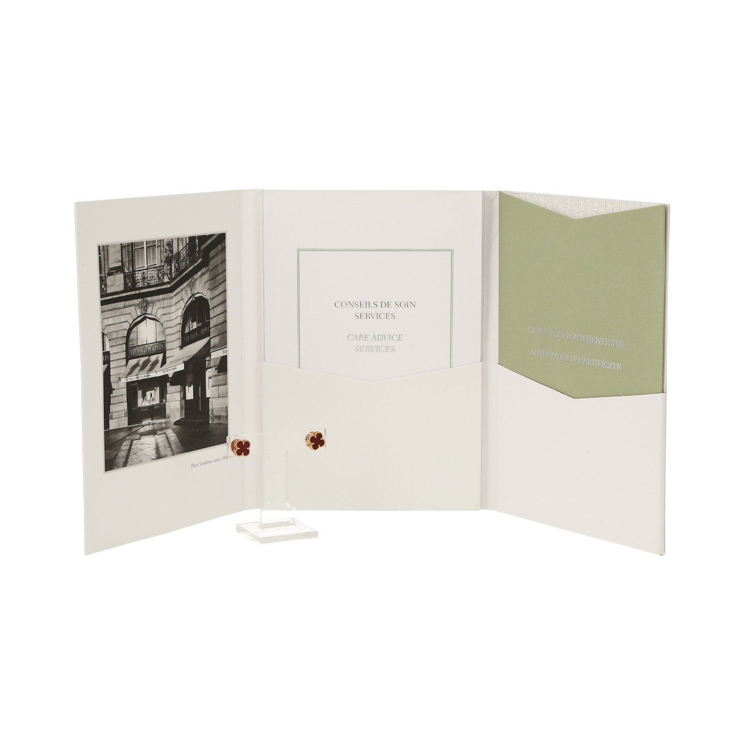 Pendientes Van Cleef & Arpels Sweet Alhambra de oro rosa y cornalina - Detail D2