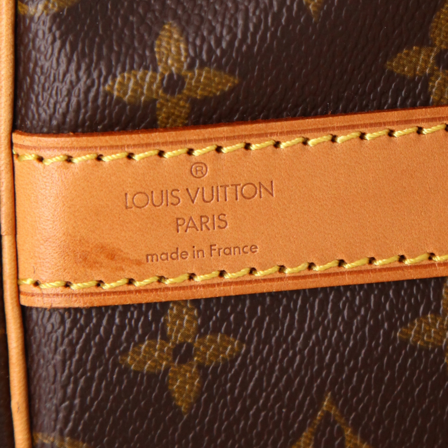 Borsa da viaggio Louis Vuitton  Keepall 60 in tela monogram marrone e pelle naturale - Detail D6