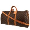 Bolsa de viaje Louis Vuitton  Keepall 60 en lona Monogram marrón y cuero natural - 00pp thumbnail