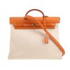 Sac porté épaule ou main Hermès  Herbag en toile beige et vache Hunter - 360 thumbnail