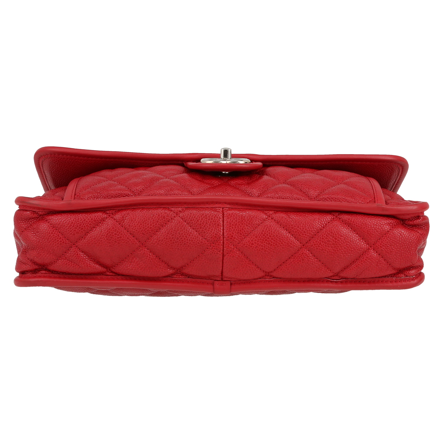 Borsa a tracolla Chanel  French Riviera in pelle martellata rossa - Detail D1