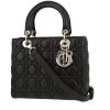 Bolso de mano Dior  Lady Dior en cuero cannage negro - 00pp thumbnail