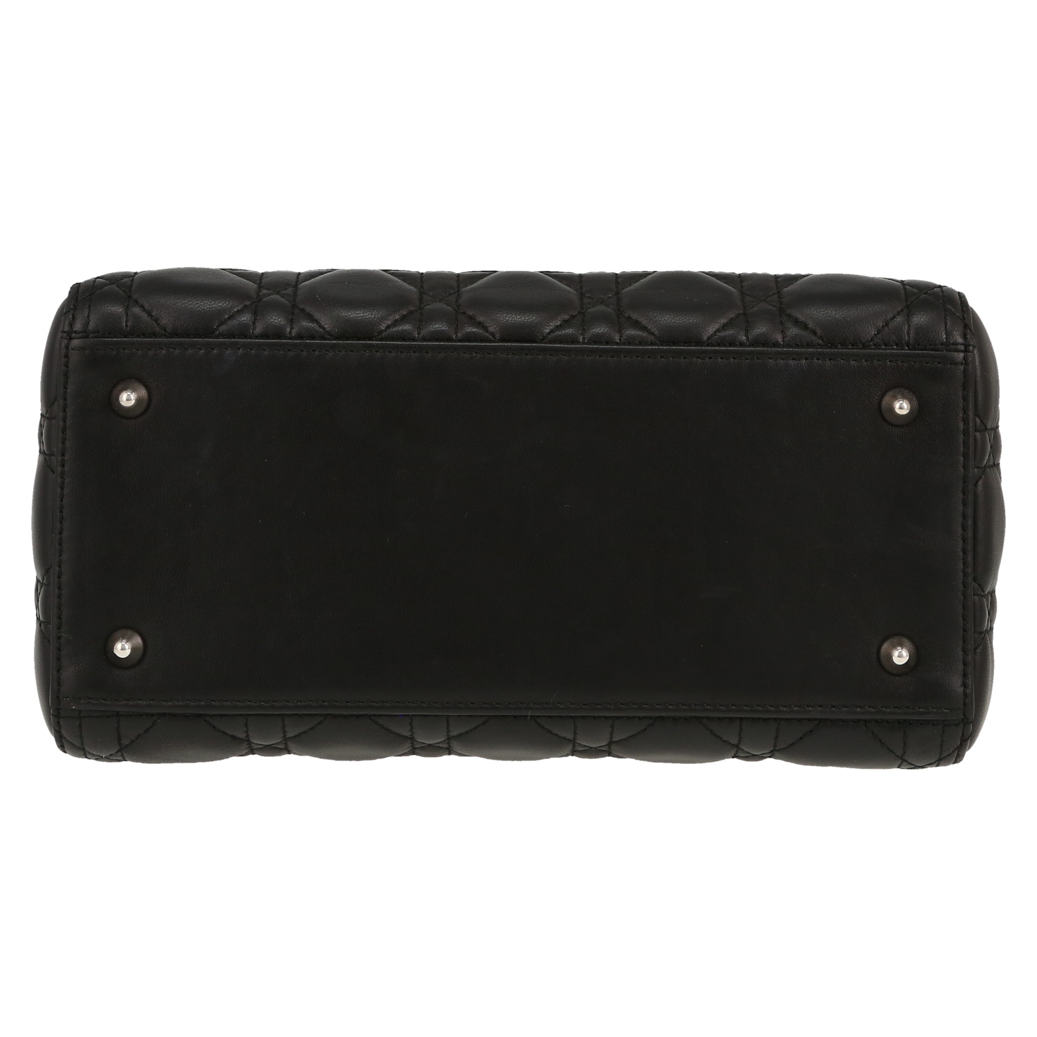 Bolso de mano Dior  Lady Dior en cuero cannage negro - Detail D1