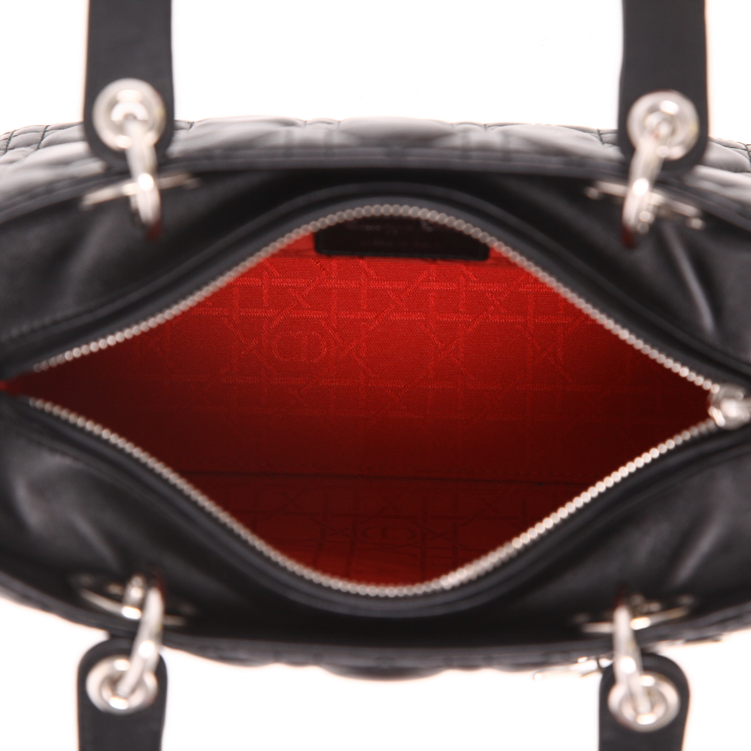 Bolso de mano Dior  Lady Dior en cuero cannage negro - Detail D3
