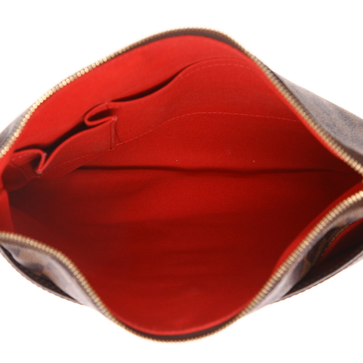 Bolso bandolera Louis Vuitton  Bloomsbury en lona a cuadros ébano y cuero esmaltado marrón - Detail D3