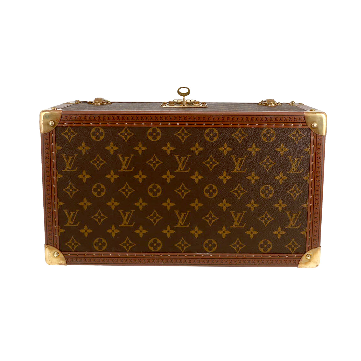 Louis Vuitton  Boîte à Pharmacie vanity case  in brown monogram canvas  and lozine (vulcanised fibre) - Detail D1