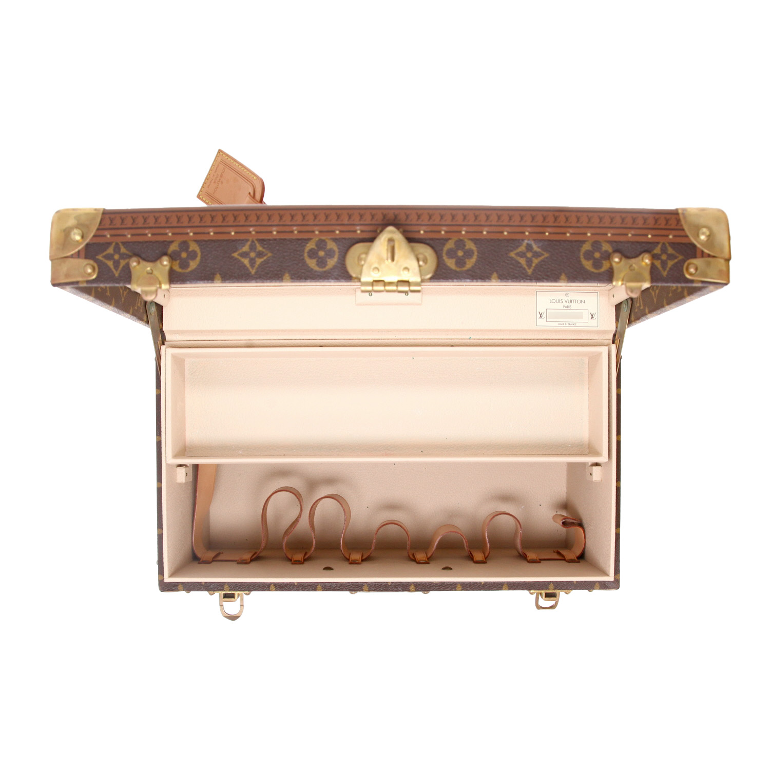 Louis Vuitton  Boîte à Pharmacie vanity case  in brown monogram canvas  and lozine (vulcanised fibre) - Detail D3