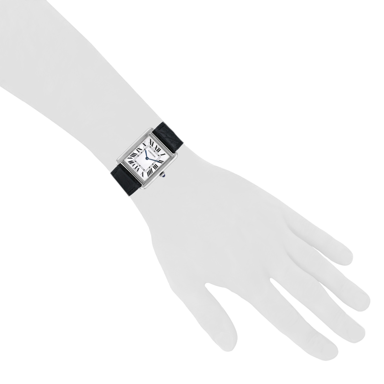 Montre Cartier Tank Solo en acier Ref: Cartier - 2715  Vers 2010 - Detail D1