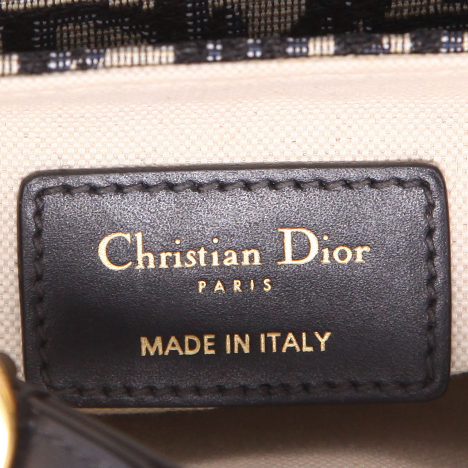 Sac à main Dior  Saddle mini  en toile monogram Oblique bleu-marine et cuir bleu-marine - Detail D2