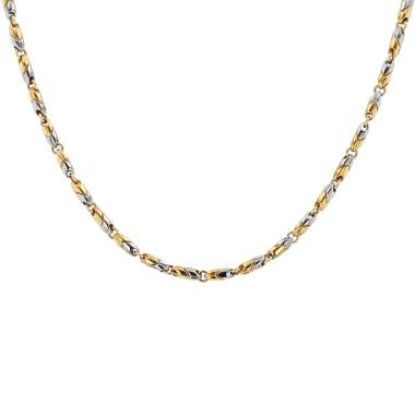 Bulgari Passo Doppio necklace in yellow gold and stainless steel