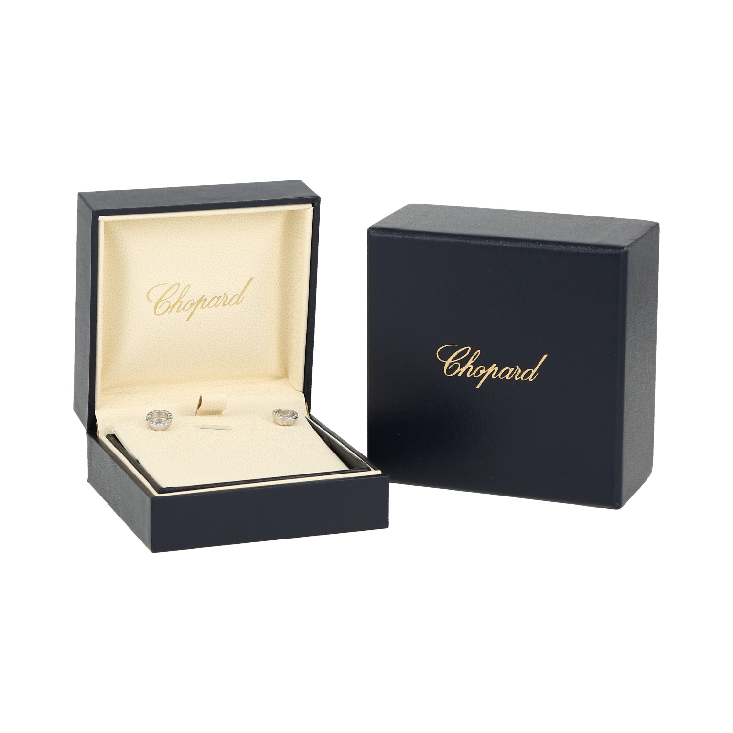 Chopard Happy Diamonds Icon earrings in white gold and diamonds - Detail D2