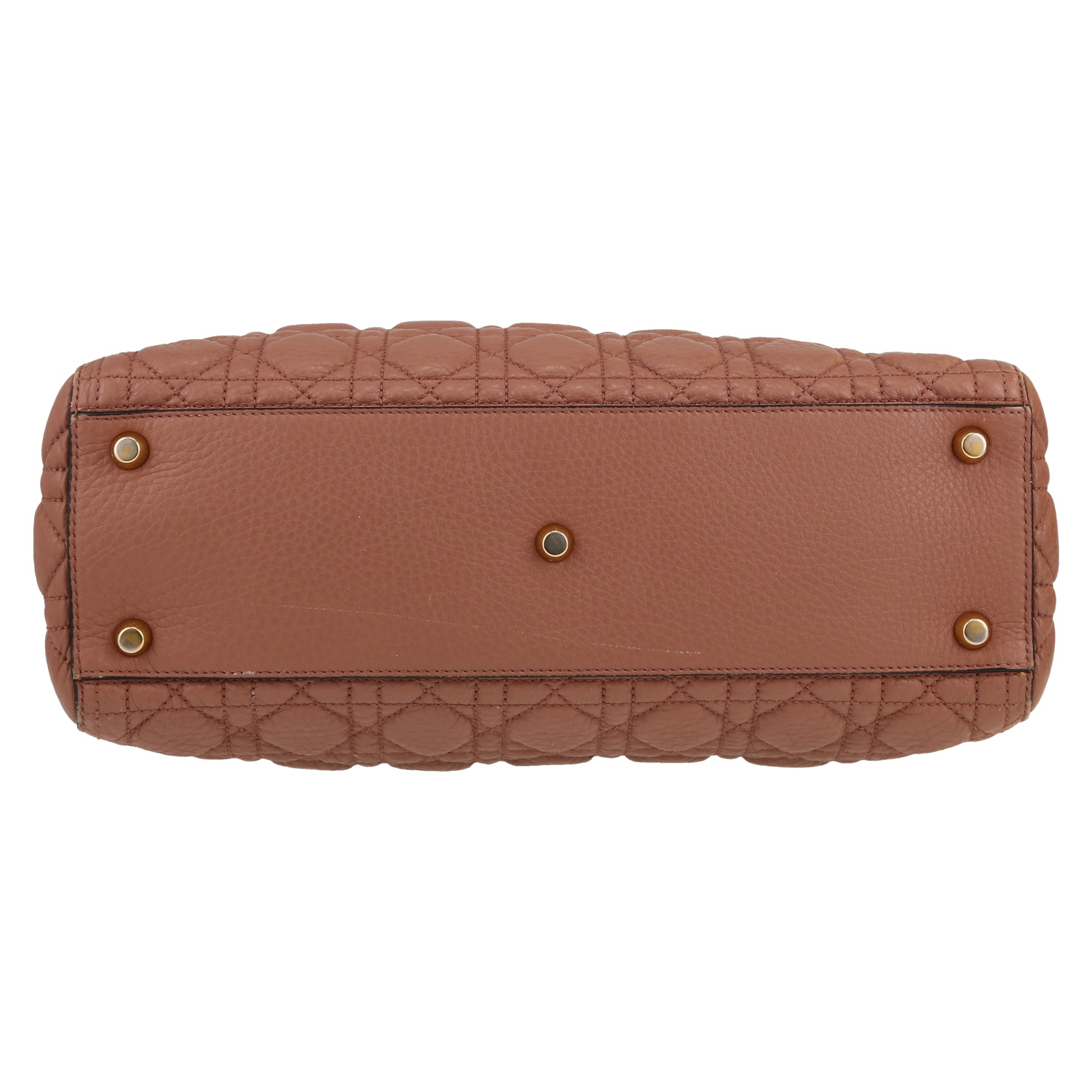 Bolso de mano Dior  Lady Dior en cuero cannage rosa - Detail D1