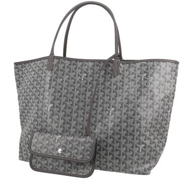 Sac cabas Goyard  Saint-Louis en toile Goyardine grise et cuir gris