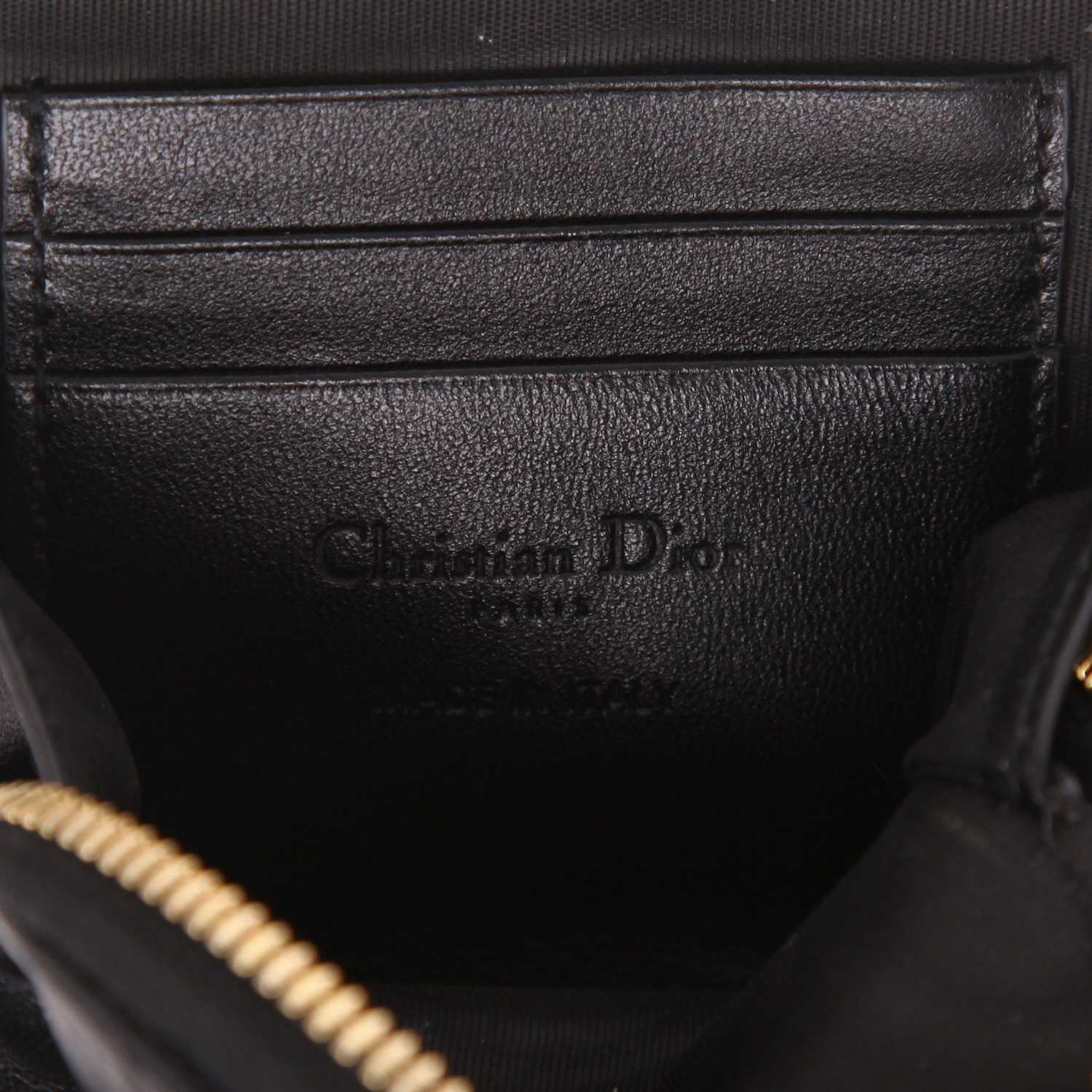 Dior   cellphone holder  in black leather cannage - Detail D2