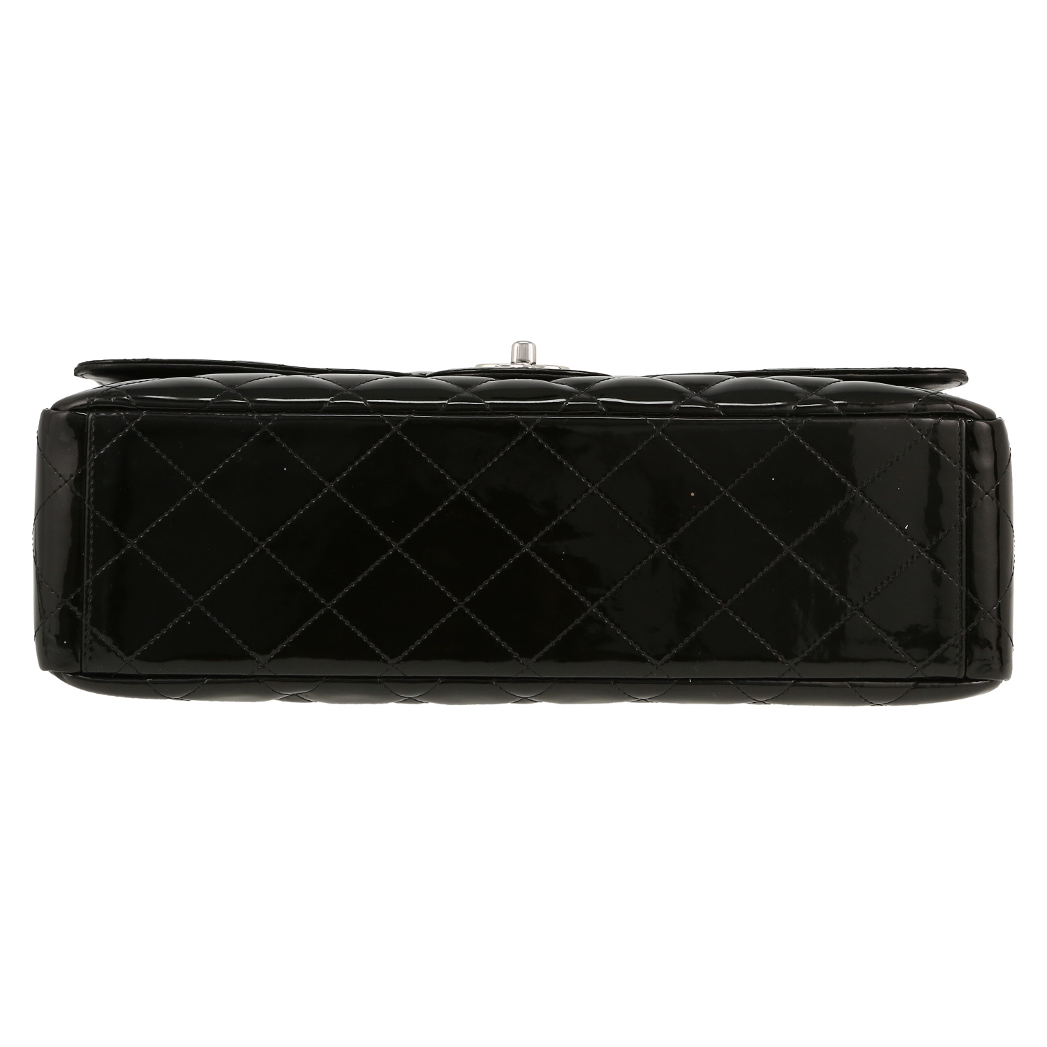 Borsa Chanel  Timeless Maxi Jumbo in pelle verniciata e foderata nera - Detail D1