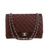 Chanel  Timeless Maxi Jumbo shoulder bag  in brown quilted grained leather - 360 thumbnail