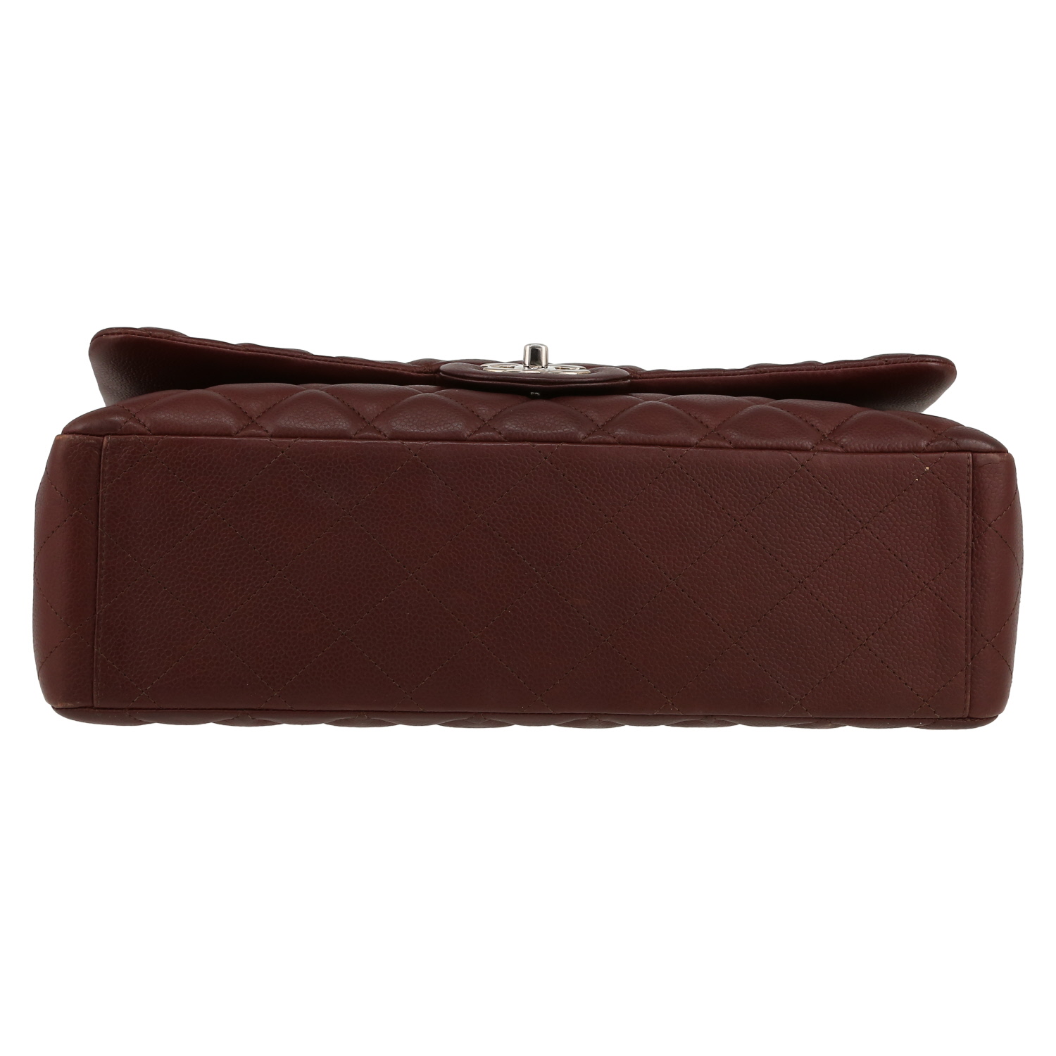 Sac bandoulière Chanel  Timeless Maxi Jumbo en cuir grainé matelassé marron - Detail D1