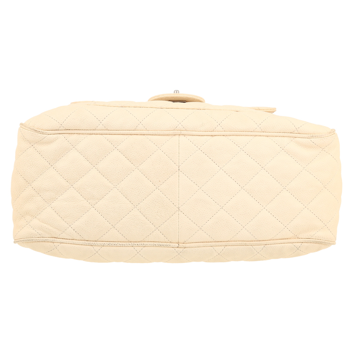 Bolso de mano Chanel  Camera modelo grande  en cuero acolchado beige - Detail D1