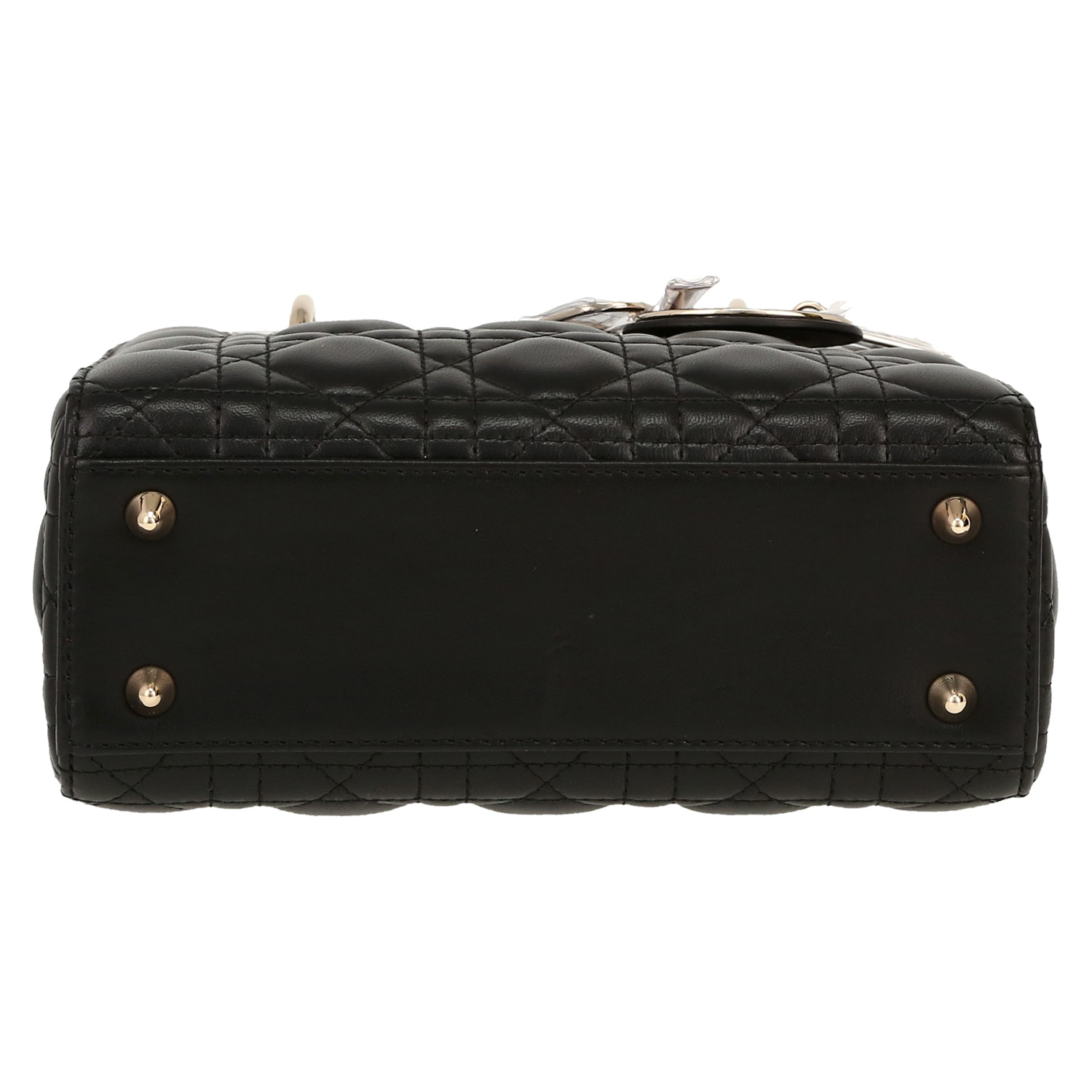 Borsa Dior  Lady Dior modello piccolo  in pelle cannage nera - Detail D1