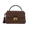 Louis Vuitton  Croisette shoulder bag  in ebene damier canvas  and brown leather - 360 thumbnail