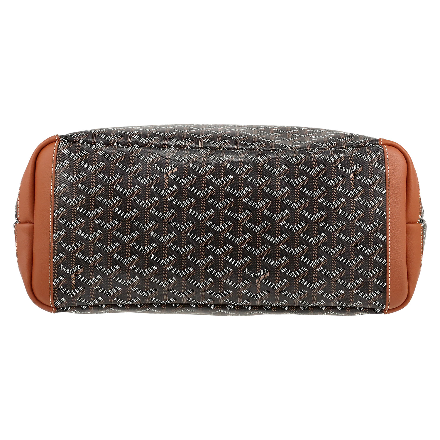 Bolso Cabás Goyard  Artois en tela Goyardine negra y cuero marrón - Detail D1