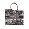 Dior  Book Tote large model  shopping bag  in blue and beige printed patern canvas - 360 thumbnail