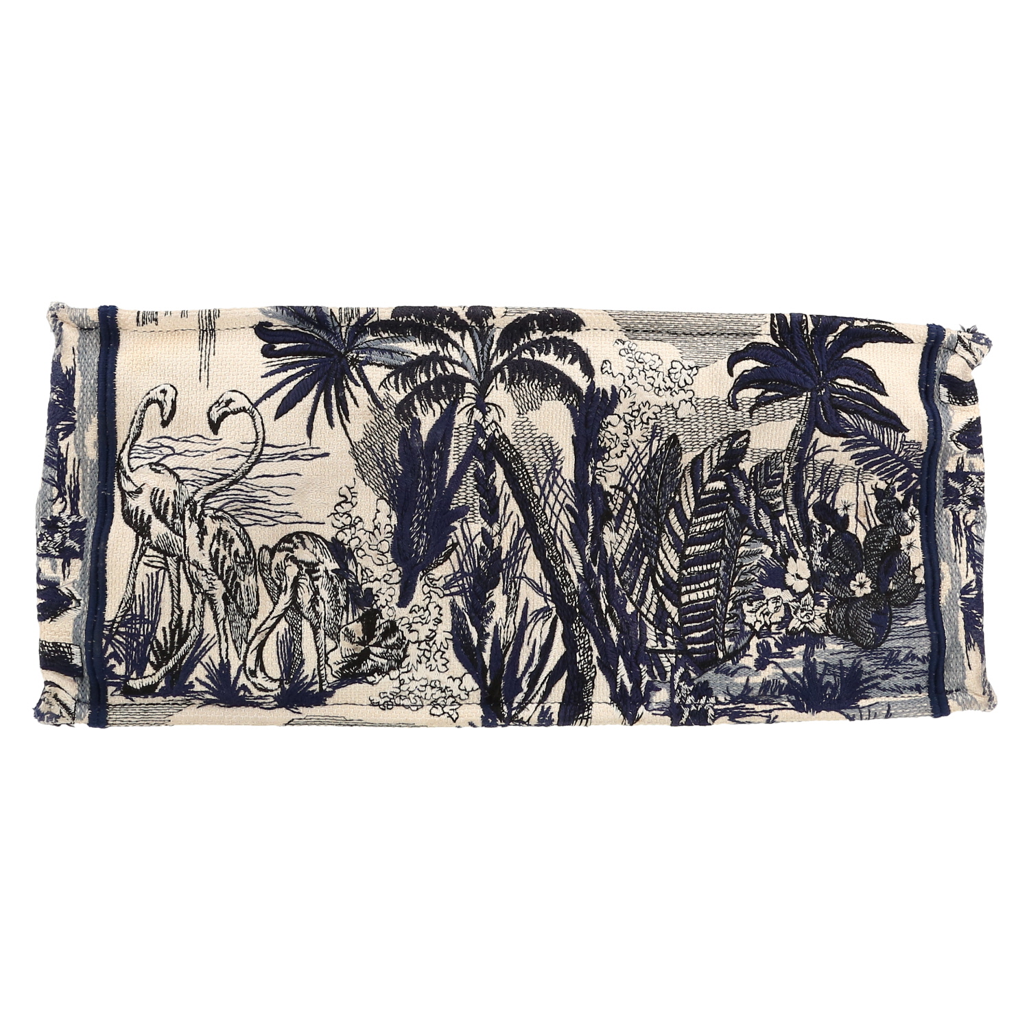 Sac cabas Dior  Book Tote grand modèle  en toile imprimée à motifs bleue et beige - Detail D1