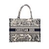 Dior  Book Tote large model  shopping bag  in navy blue and white canvas - 360 thumbnail