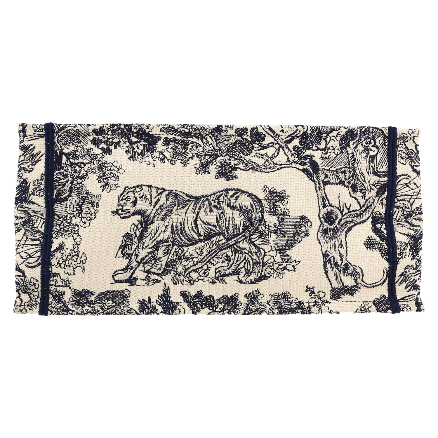 Sac cabas Dior  Book Tote grand modèle  en toile bleu-marine et blanche - Detail D1