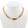 Vintage   1980's necklace in yellow gold and diamonds - 360 thumbnail