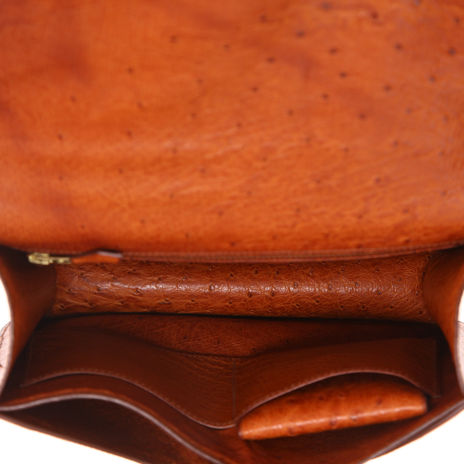 Sac à main Hermès  Constance en autruche cognac - Detail D3