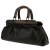 Gucci   handbag  in black leather  and wood - 00pp thumbnail