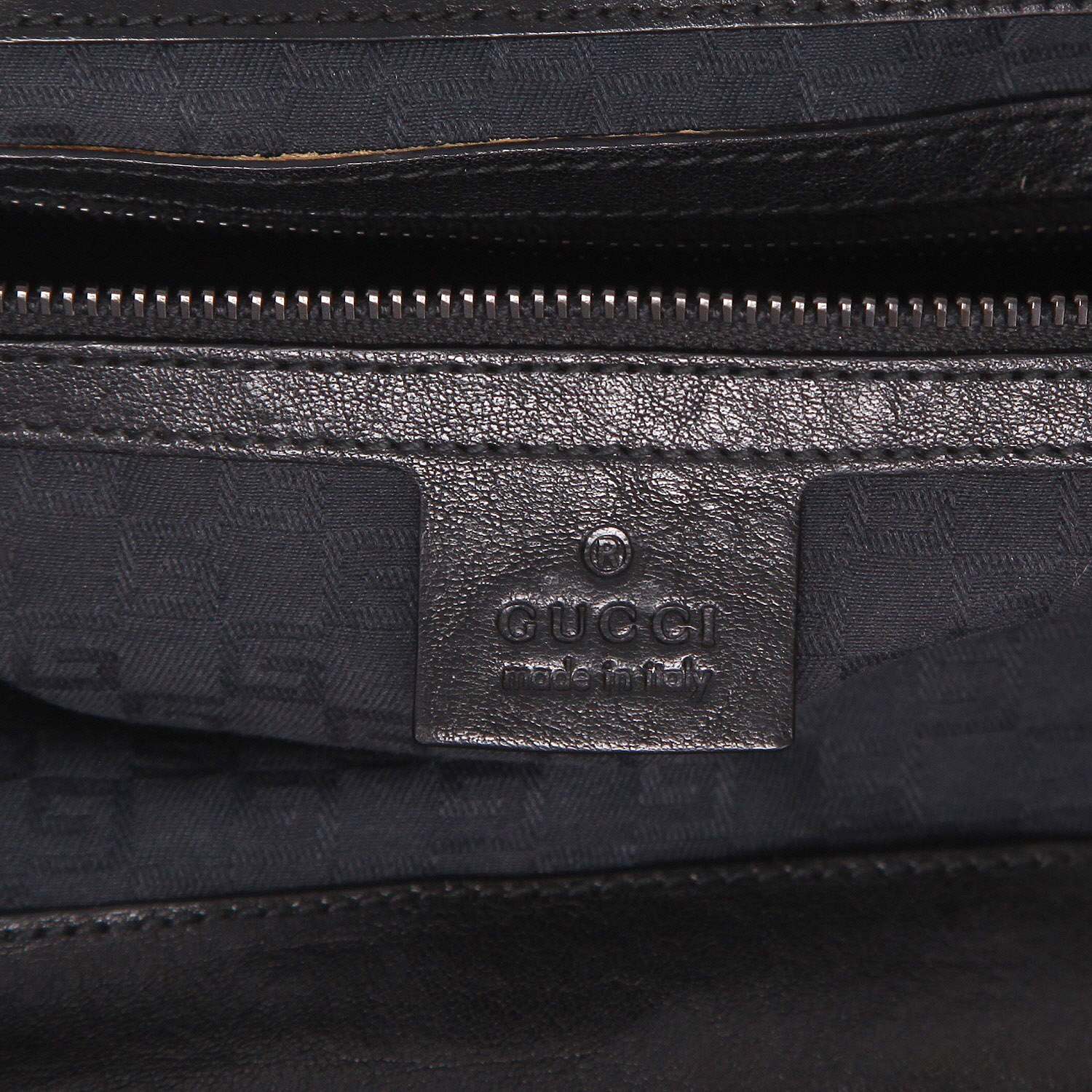 Gucci   handbag  in black leather  and wood - Detail D2