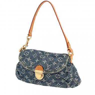 Louis Vuitton  Pleaty small model  handbag  in blue monogram denim canvas  and natural leather