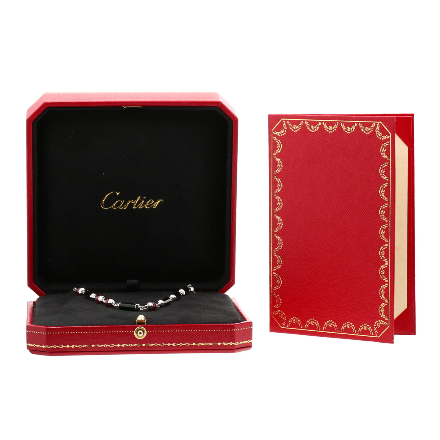 Cartier Le Baiser du Dragon necklace in white gold, onyx and ruby - Detail D2