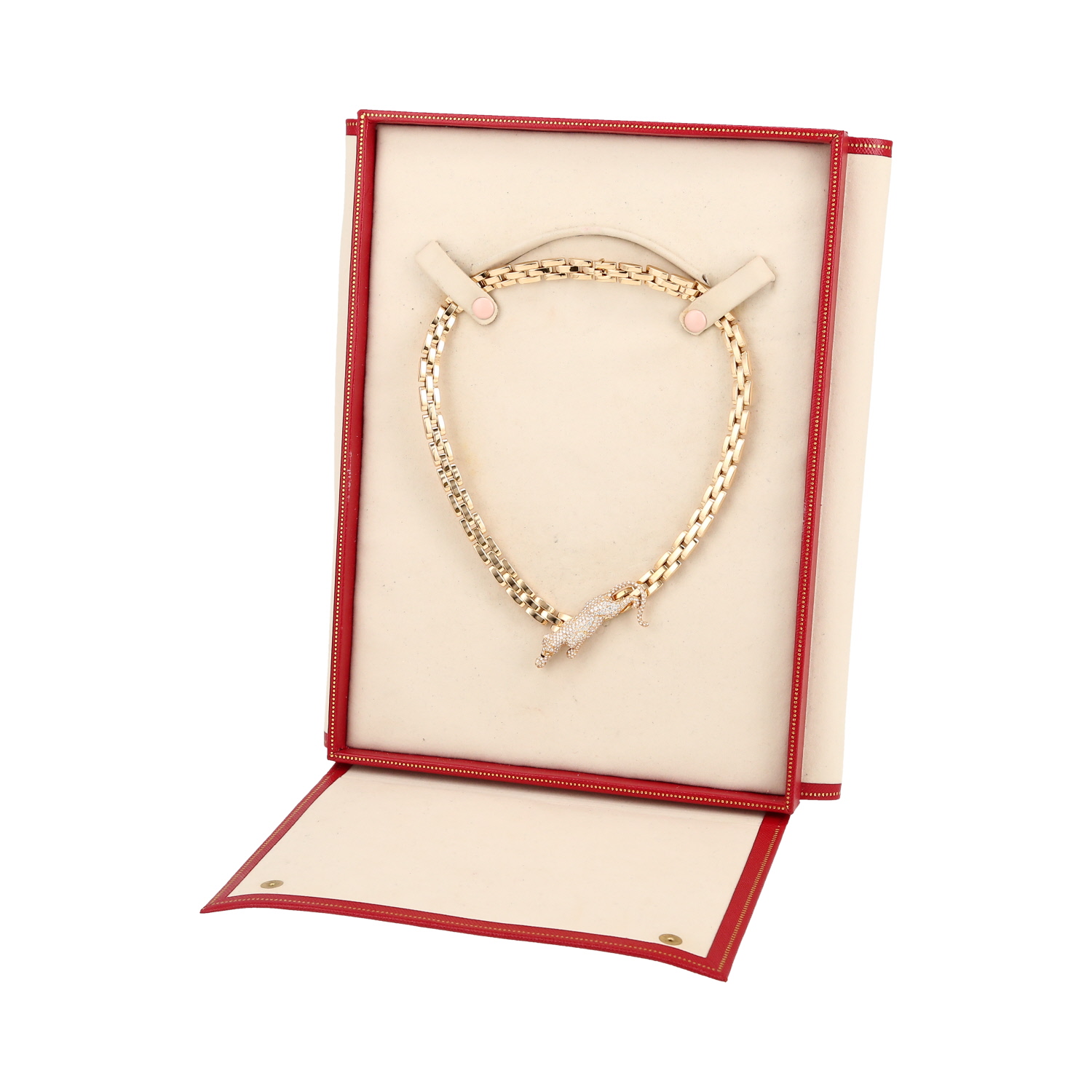 Collier Cartier Panthère en or jaune, diamants, émeraudes et onyx - Detail D2