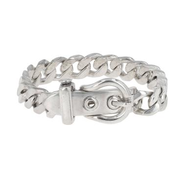 Brazalete Hermès Boucle Sellier de plata