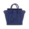 Celine  Luggage Nano shoulder bag  in blue grained leather - 360 thumbnail