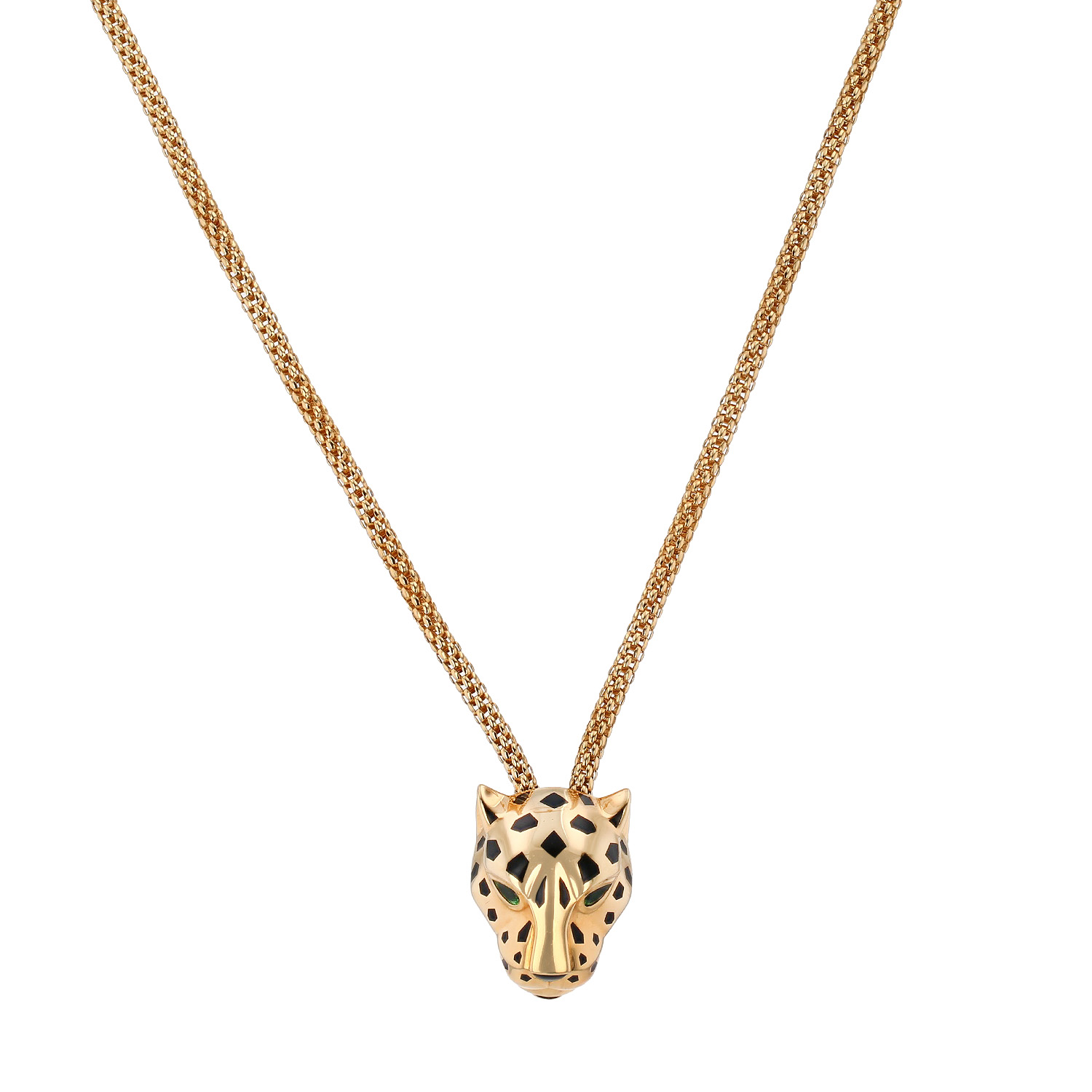 Collier Cartier Panthère en or jaune, onyx et tsavorites - Detail D2
