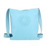Bolso de mano Hermès  Onimetou en cuero azul - 360 thumbnail