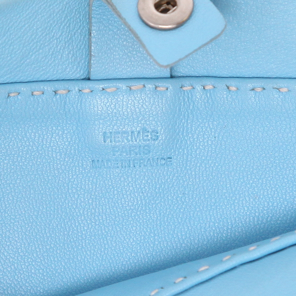 Hermès  Onimetou handbag  in blue leather - Detail D2