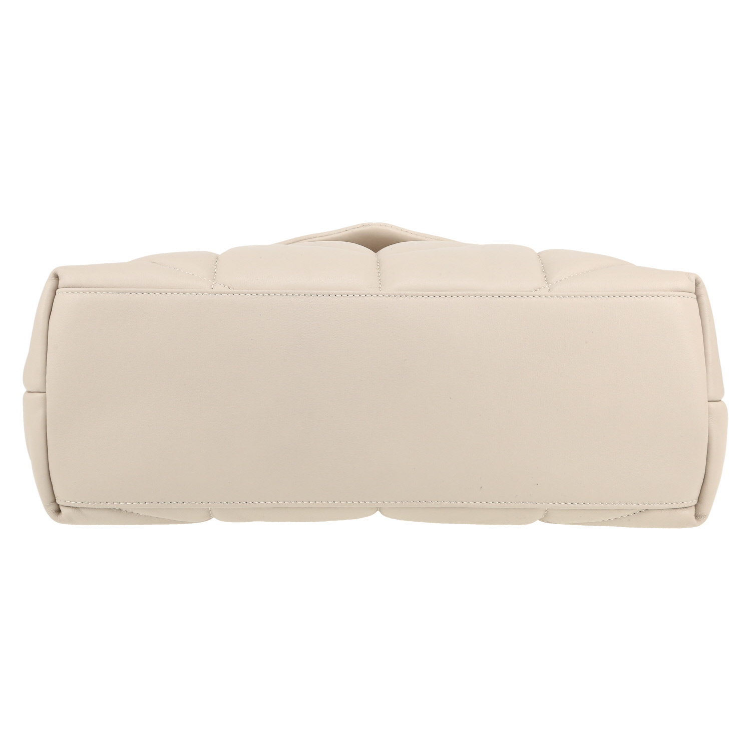 Sac bandoulière Saint Laurent  Puffer en cuir matelassé chevrons blanc-cassé - Detail D1