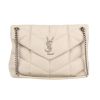 Saint Laurent  Puffer shoulder bag  in Gris Perle chevron quilted leather - 360 thumbnail