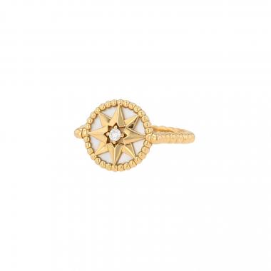 Anello Dior Rose des vents in oro giallo, madreperla e diamante