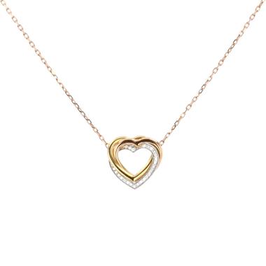 Collier Cartier Coeur Trinity en 3 ors et diamants